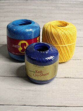 South Maid Vintage 100% Mercerized Cotton Crochet Thread Lot